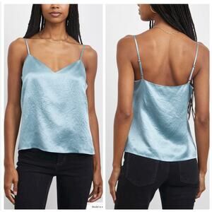 Rails Paola Tide Blue Large Satin Camisole Tank Top Adjustable Lightweight